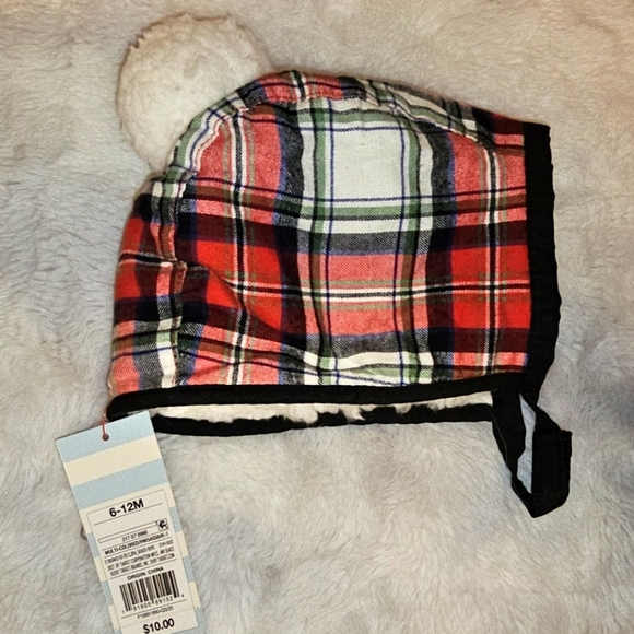 Cat & Jack Other - Cat & Jack Baby Plaid Trapper Sherpa Hat Size 6-12 Months